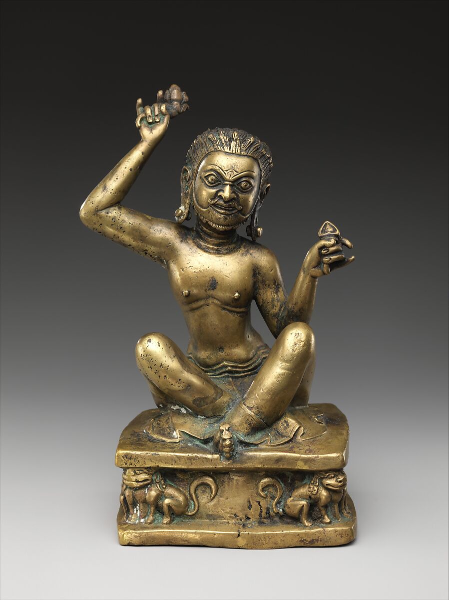 Mahasiddha, Possibly Campaka, the Flower King, Copper alloy, Tibet 