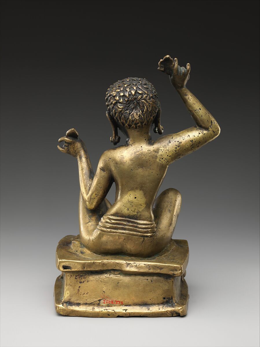 Mahasiddha, Possibly Campaka, the Flower King, Copper alloy, Tibet