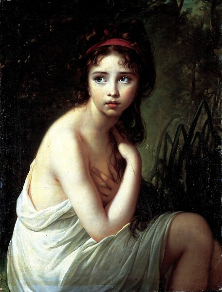Julie Le Brun as a Bather, Elisabeth Louise Vigée Le Brun (French, Paris 1755–1842 Paris), Oil on canvas 