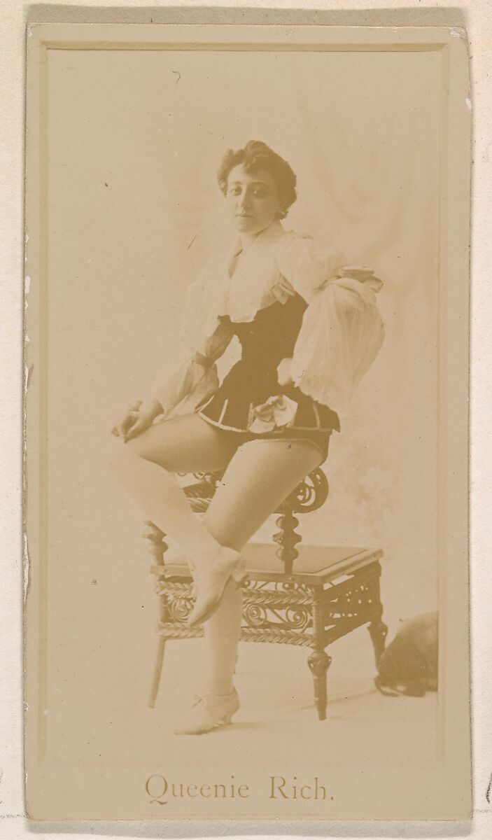 Queenie Rich, from the Actresses series (N245) issued by Kinney Brothers to promote Sweet Caporal Cigarettes, Issued by Kinney Brothers Tobacco Company, Albumen photograph 
