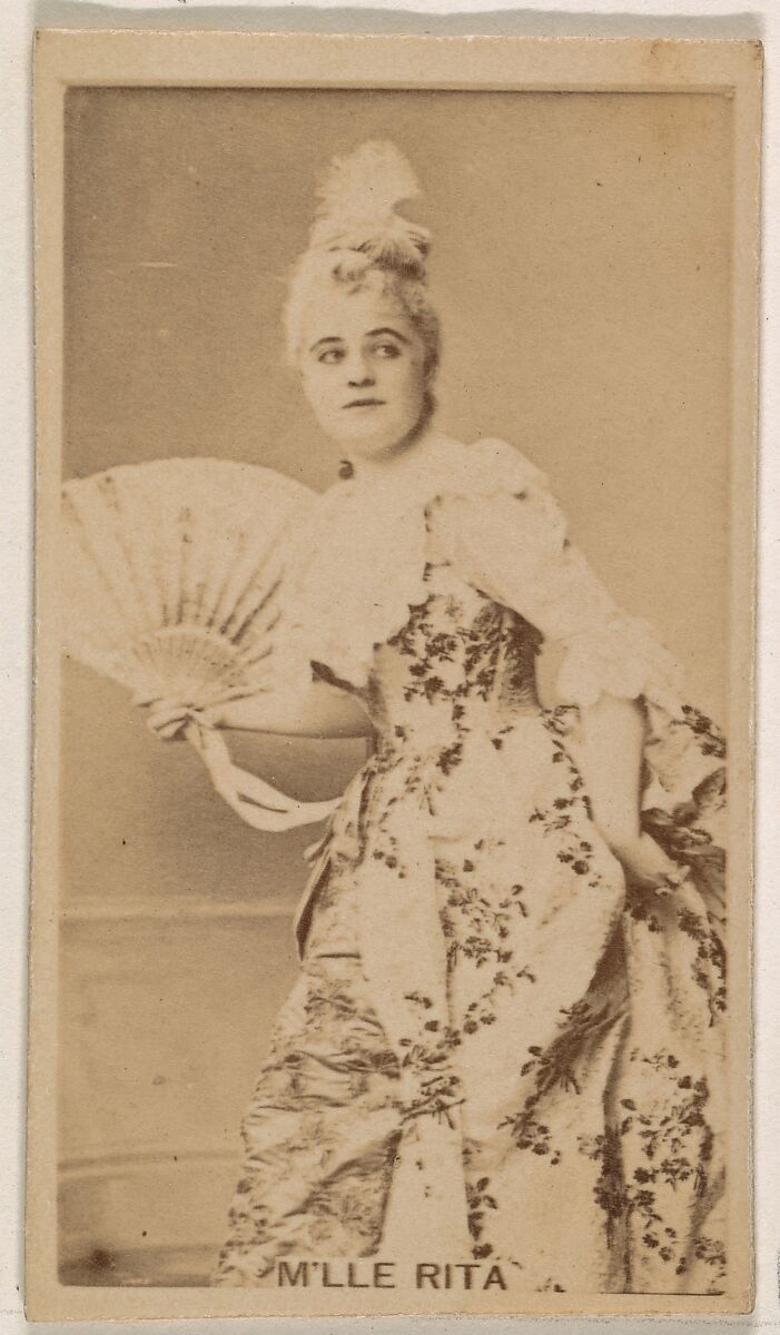 M'lle Rita, from the Actresses series (N245) issued by Kinney Brothers to promote Sweet Caporal Cigarettes, Issued by Kinney Brothers Tobacco Company, Albumen photograph 