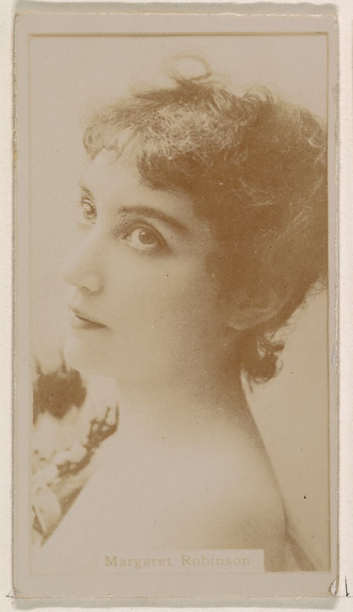 Margaret Robinson, from the Actresses series (N245) issued by Kinney Brothers to promote Sweet Caporal Cigarettes, Issued by Kinney Brothers Tobacco Company, Albumen photograph 