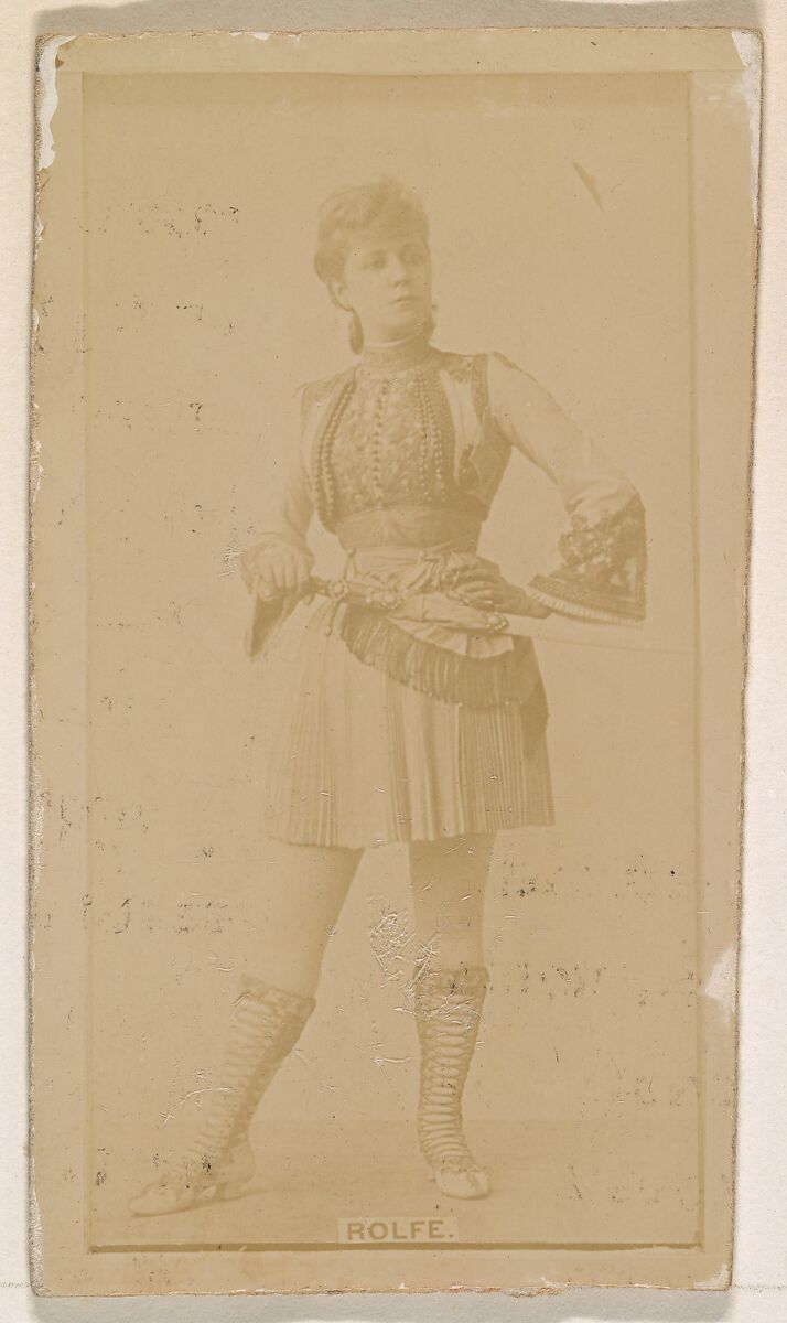 Miss Rolfe, from the Actresses series (N245) issued by Kinney Brothers to promote Sweet Caporal Cigarettes, Issued by Kinney Brothers Tobacco Company, Albumen photograph 