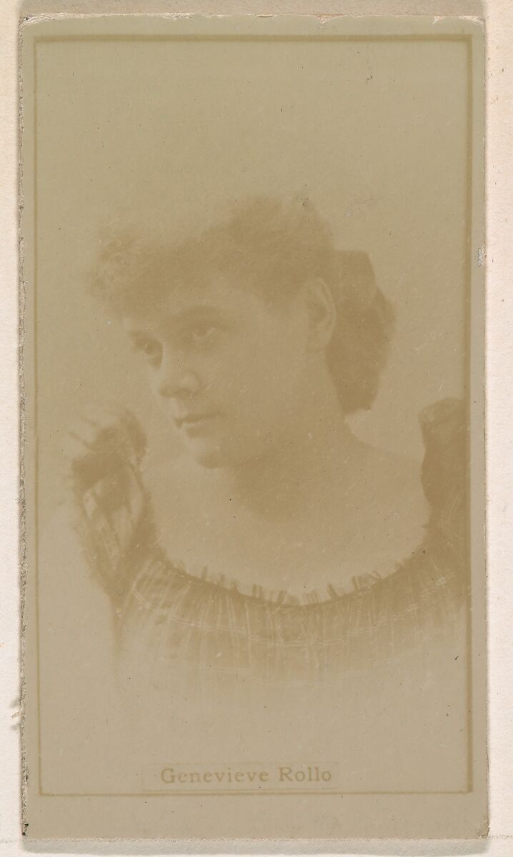 Genevieve Rollo, from the Actresses series (N245) issued by Kinney Brothers to promote Sweet Caporal Cigarettes, Issued by Kinney Brothers Tobacco Company, Albumen photograph 