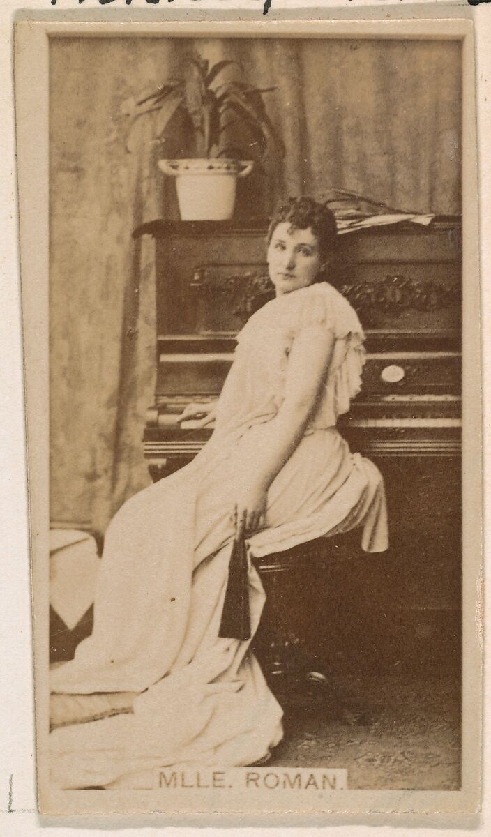 Mlle. Roman, from the Actresses series (N245) issued by Kinney Brothers to promote Sweet Caporal Cigarettes, Issued by Kinney Brothers Tobacco Company, Albumen photograph 