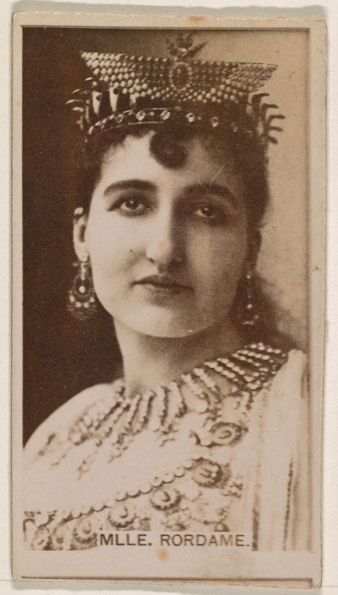 Mlle. Rordame, from the Actresses series (N245) issued by Kinney Brothers to promote Sweet Caporal Cigarettes, Issued by Kinney Brothers Tobacco Company, Albumen photograph 