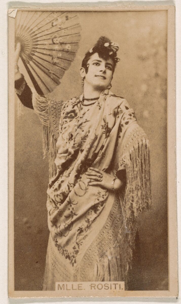 Mlle. Rositi, from the Actresses series (N245) issued by Kinney Brothers to promote Sweet Caporal Cigarettes, Issued by Kinney Brothers Tobacco Company, Albumen photograph 