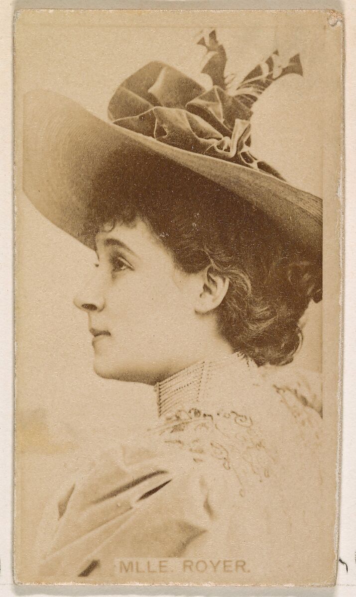 Mlle. Royer, from the Actresses series (N245) issued by Kinney Brothers to promote Sweet Caporal Cigarettes, Issued by Kinney Brothers Tobacco Company, Albumen photograph 