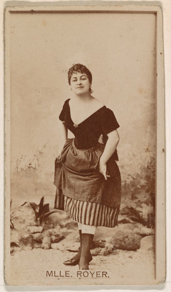Mlle. Royer, from the Actresses series (N245) issued by Kinney Brothers to promote Sweet Caporal Cigarettes, Issued by Kinney Brothers Tobacco Company, Albumen photograph 