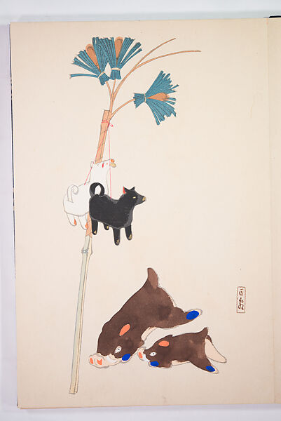 Kyosen’s Collected Illustrations of Japanese Toys (Kyōsen Omocha-shū) 巨泉おもちゃ集第１１−２０集（きょせんおもちゃしゅう）, Kawasaki Kyosen 川崎巨泉 (Japanese, 1877–1942), Ink on paper, Japan