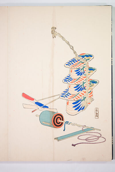 Kyosen’s Collected Illustrations of Japanese Toys (Kyōsen Omocha-shū) 巨泉おもちゃ集第１１−２０集（きょせんおもちゃしゅう）, Kawasaki Kyosen 川崎巨泉 (Japanese, 1877–1942), Ink on paper, Japan