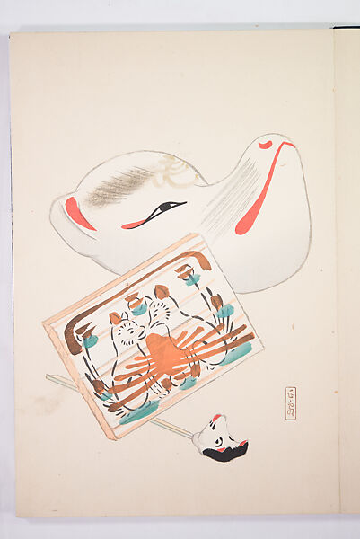 Kyosen’s Collected Illustrations of Japanese Toys (Kyōsen Omocha-shū) 巨泉おもちゃ集第１１−２０集（きょせんおもちゃしゅう）, Kawasaki Kyosen 川崎巨泉 (Japanese, 1877–1942), Ink on paper, Japan