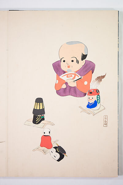 Kyosen’s Collected Illustrations of Japanese Toys (Kyōsen Omocha-shū) 巨泉おもちゃ集第１１−２０集（きょせんおもちゃしゅう）, Kawasaki Kyosen 川崎巨泉 (Japanese, 1877–1942), Ink on paper, Japan
