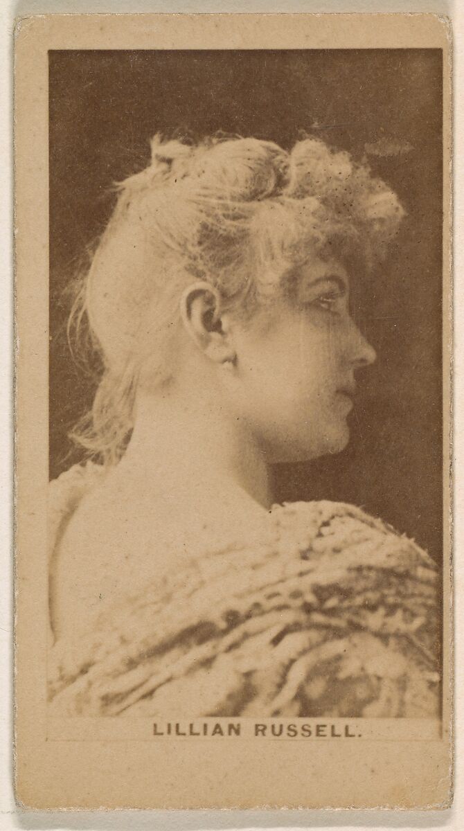 Lillian Russell, from the Actresses series (N245) issued by Kinney Brothers to promote Sweet Caporal Cigarettes, Issued by Kinney Brothers Tobacco Company, Albumen photograph 