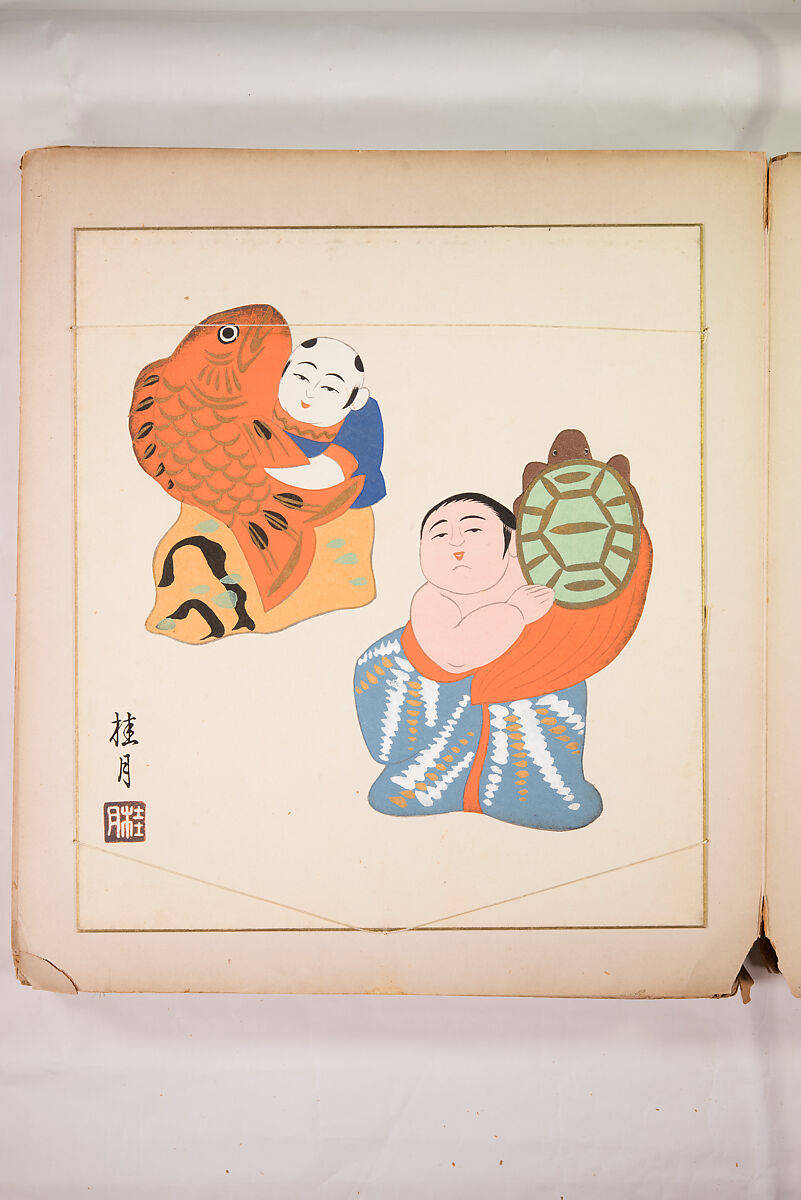 Japanese Folk Toys: Spring  (Kyōdo gangu shū: haru) 郷土玩具集: 春（きょうどがんぐしゅう: はる）, Yamashita Hakuba 山下白馬, Ink on paper, Japan