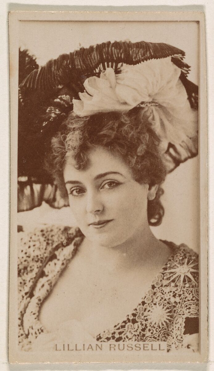 Lillian Russell, from the Actresses series (N245) issued by Kinney Brothers to promote Sweet Caporal Cigarettes, Issued by Kinney Brothers Tobacco Company, Albumen photograph 