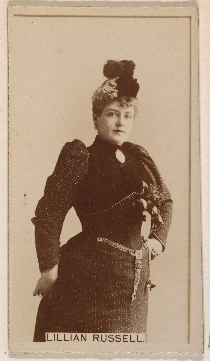 Lillian Russell, from the Actresses series (N245) issued by Kinney Brothers to promote Sweet Caporal Cigarettes, Issued by Kinney Brothers Tobacco Company, Albumen photograph 
