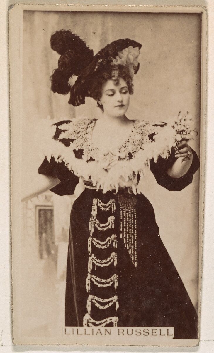 Lillian Russell, from the Actresses series (N245) issued by Kinney Brothers to promote Sweet Caporal Cigarettes, Issued by Kinney Brothers Tobacco Company, Albumen photograph 