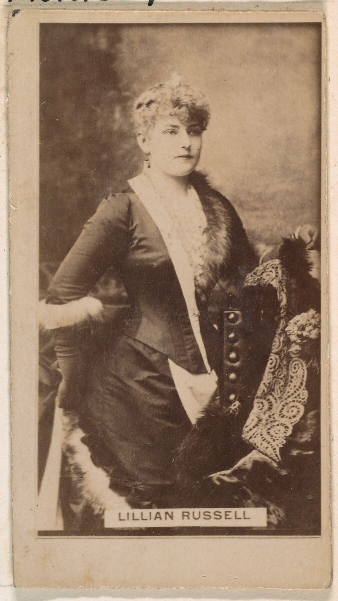 Lillian Russell, from the Actresses series (N245) issued by Kinney Brothers to promote Sweet Caporal Cigarettes, Issued by Kinney Brothers Tobacco Company, Albumen photograph 