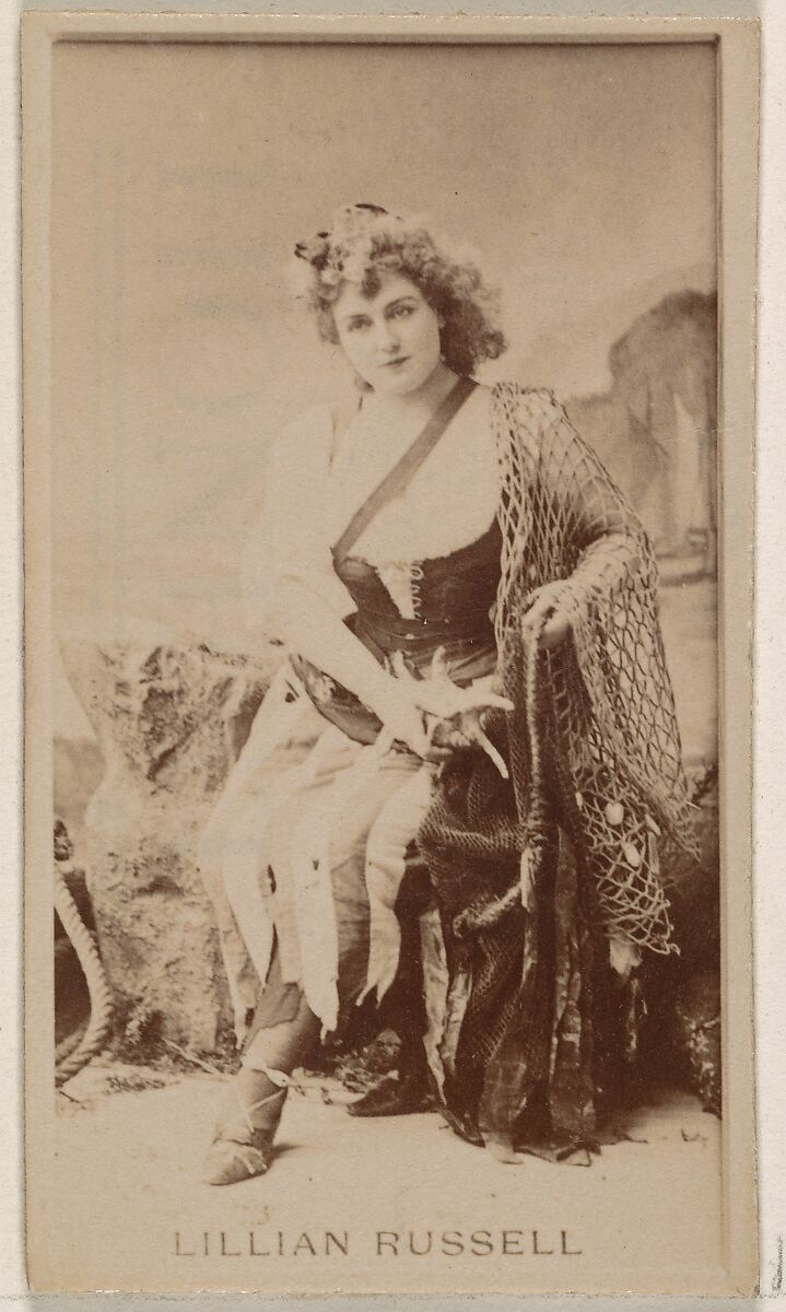 Lillian Russell, from the Actresses series (N245) issued by Kinney Brothers to promote Sweet Caporal Cigarettes, Issued by Kinney Brothers Tobacco Company, Albumen photograph 