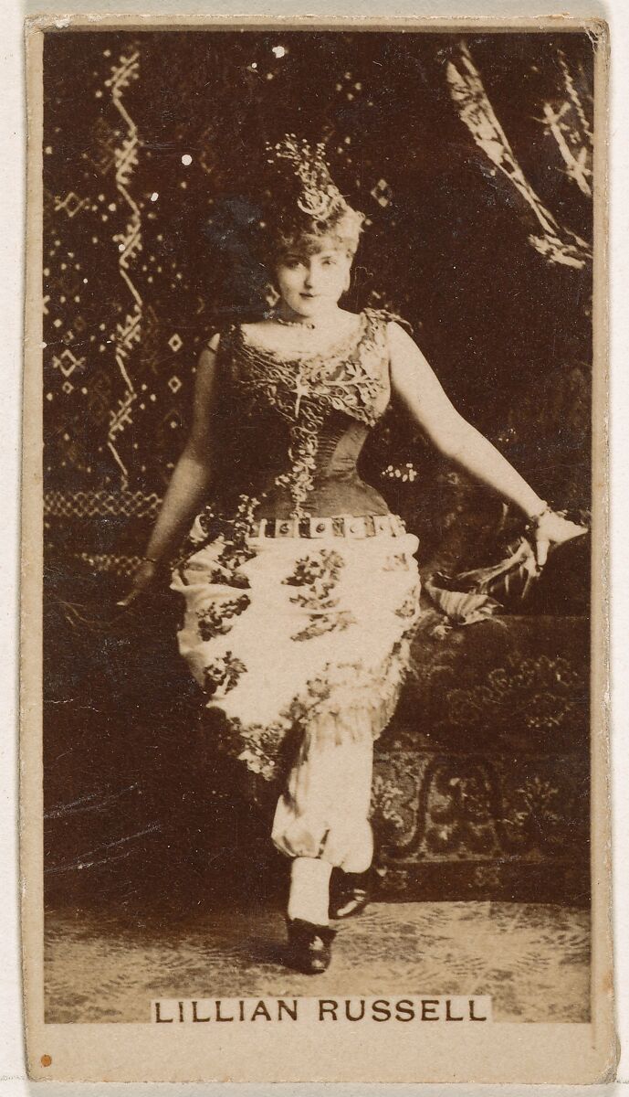 Lillian Russell, from the Actresses series (N245) issued by Kinney Brothers to promote Sweet Caporal Cigarettes, Issued by Kinney Brothers Tobacco Company, Albumen photograph