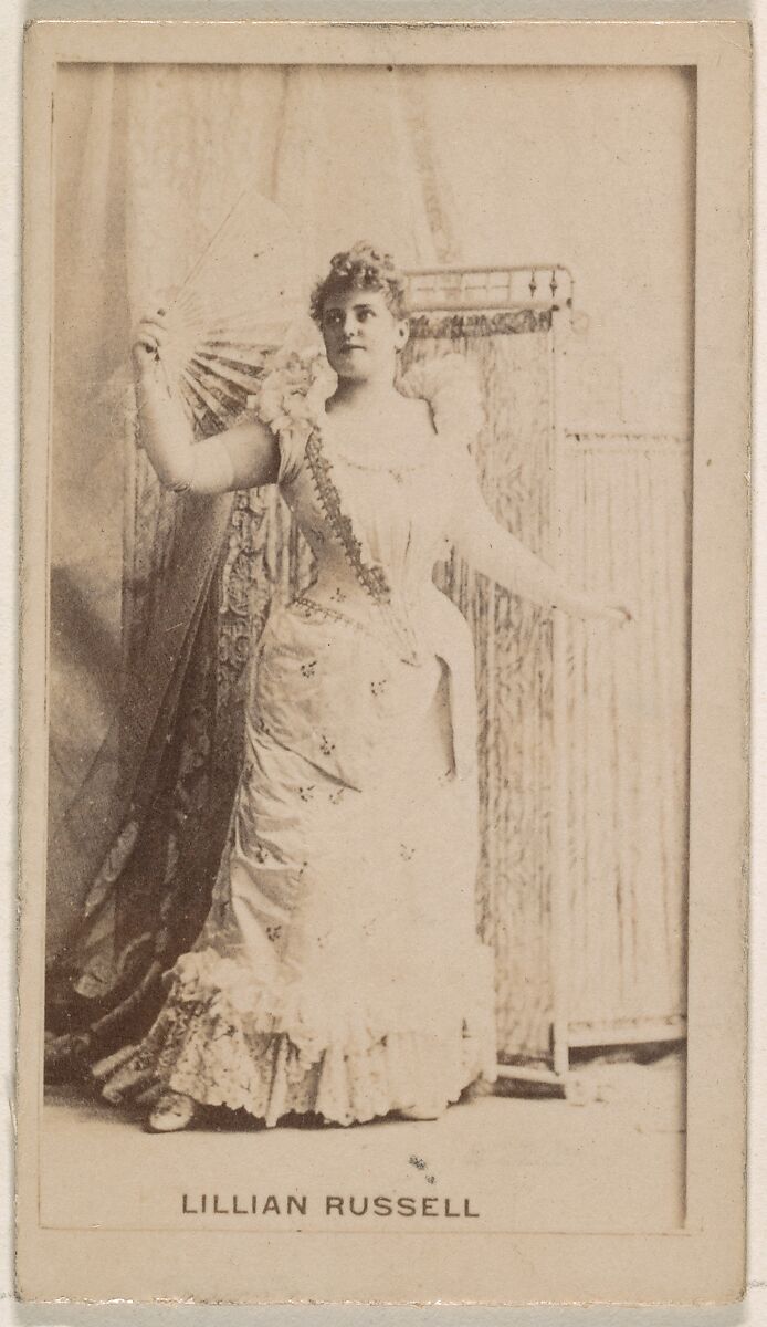 Lillian Russell, from the Actresses series (N245) issued by Kinney Brothers to promote Sweet Caporal Cigarettes, Issued by Kinney Brothers Tobacco Company, Albumen photograph 