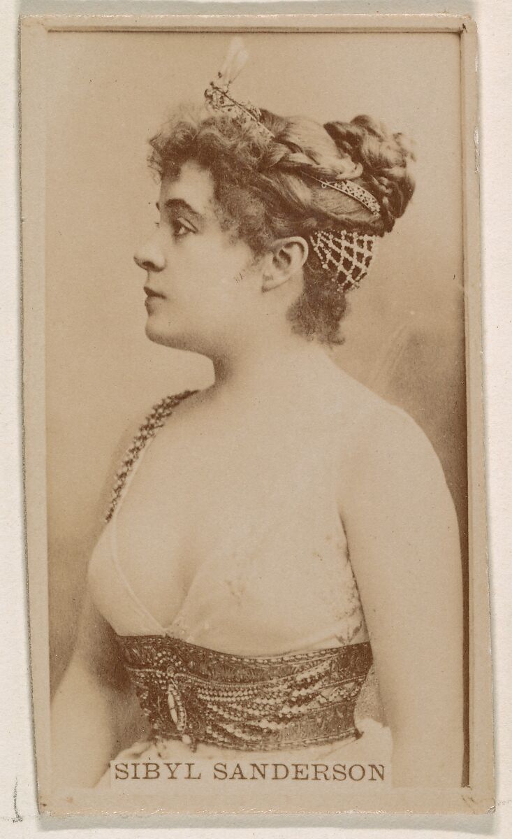Sibyl Anderson, from the Actresses series (N245) issued by Kinney Brothers to promote Sweet Caporal Cigarettes, Issued by Kinney Brothers Tobacco Company, Albumen photograph 