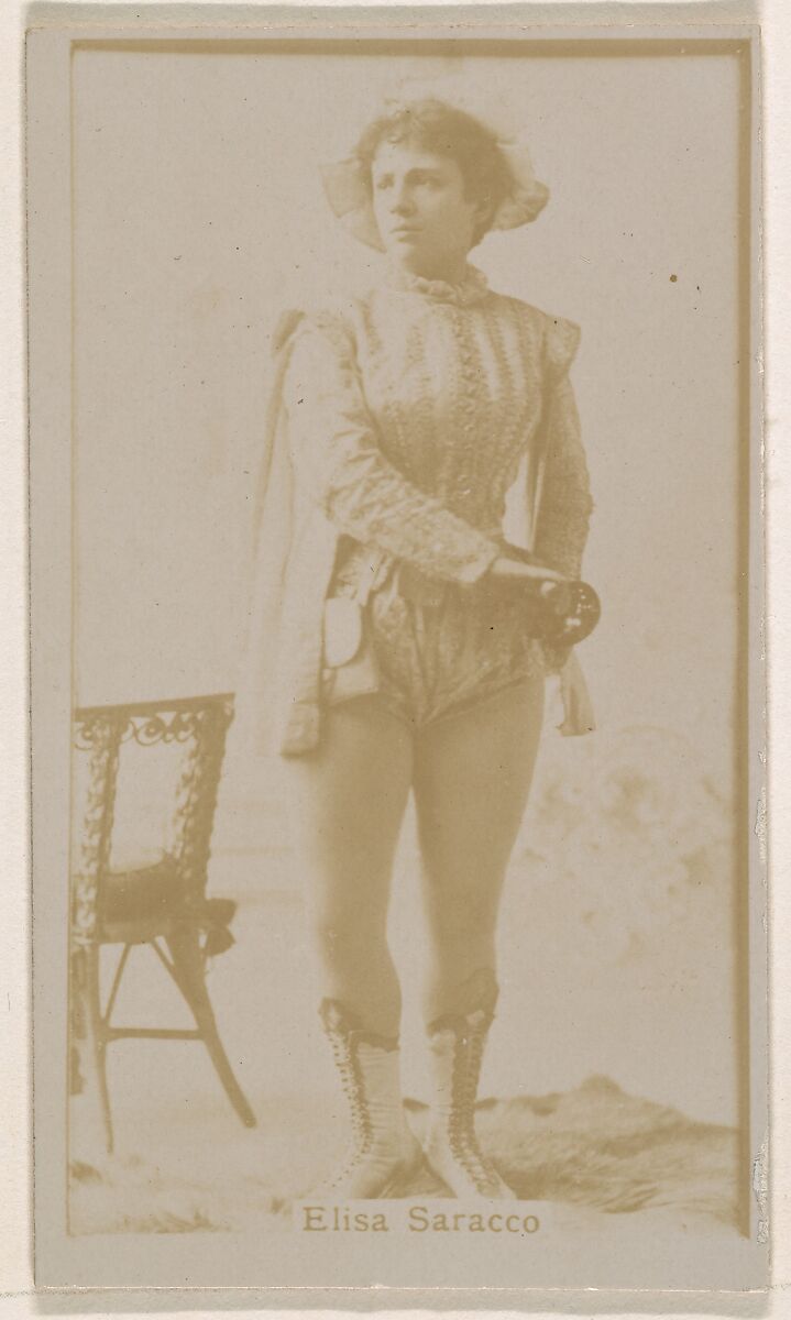 Mlle. Elisa Saracco, from the Actresses series (N245) issued by Kinney Brothers to promote Sweet Caporal Cigarettes, Issued by Kinney Brothers Tobacco Company, Albumen photograph 