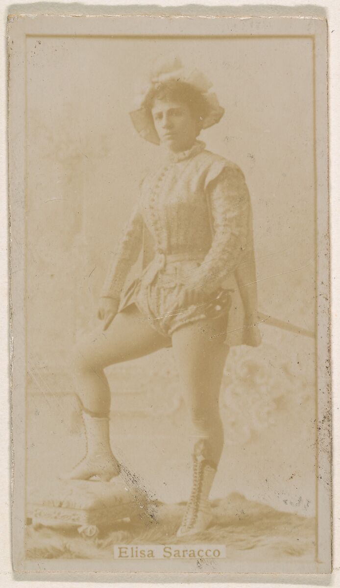 Mlle. Elisa Saracco, from the Actresses series (N245) issued by Kinney Brothers to promote Sweet Caporal Cigarettes, Issued by Kinney Brothers Tobacco Company, Albumen photograph