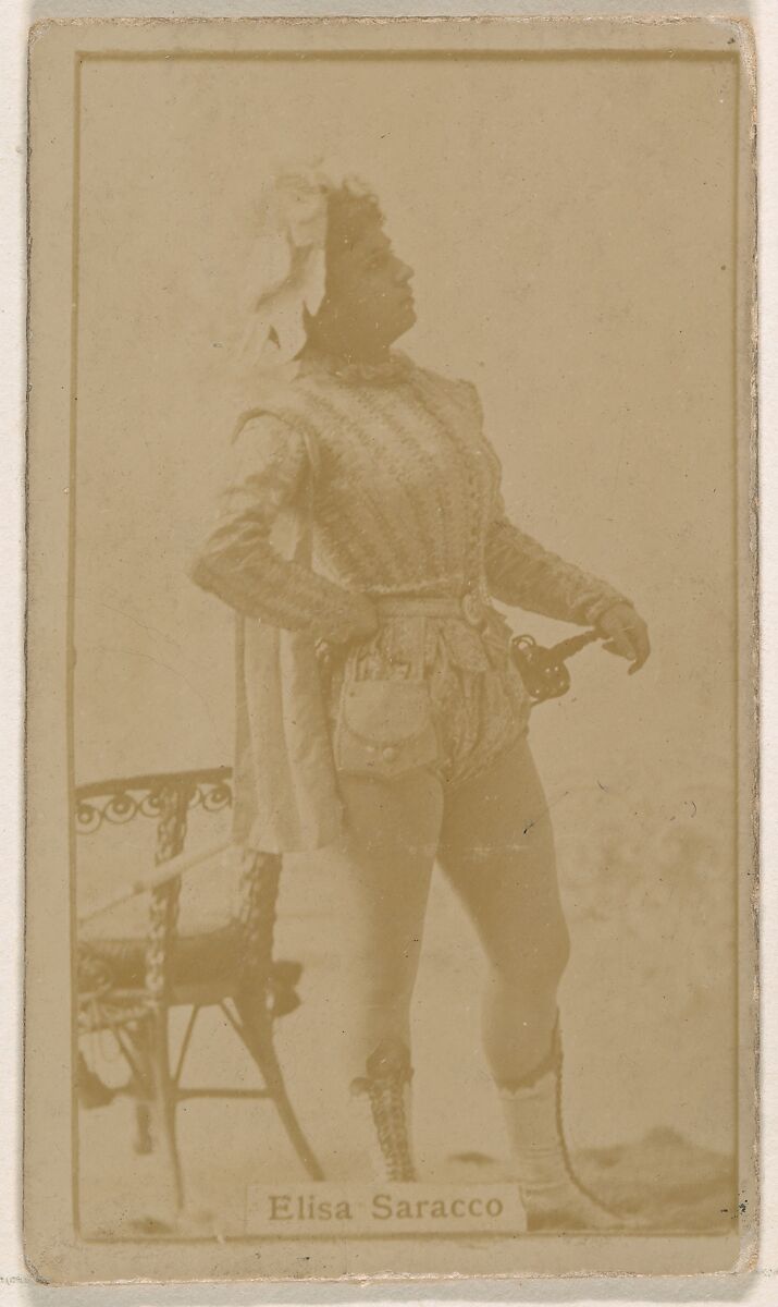 Mlle. Elisa Saracco, from the Actresses series (N245) issued by Kinney Brothers to promote Sweet Caporal Cigarettes, Issued by Kinney Brothers Tobacco Company, Albumen photograph 