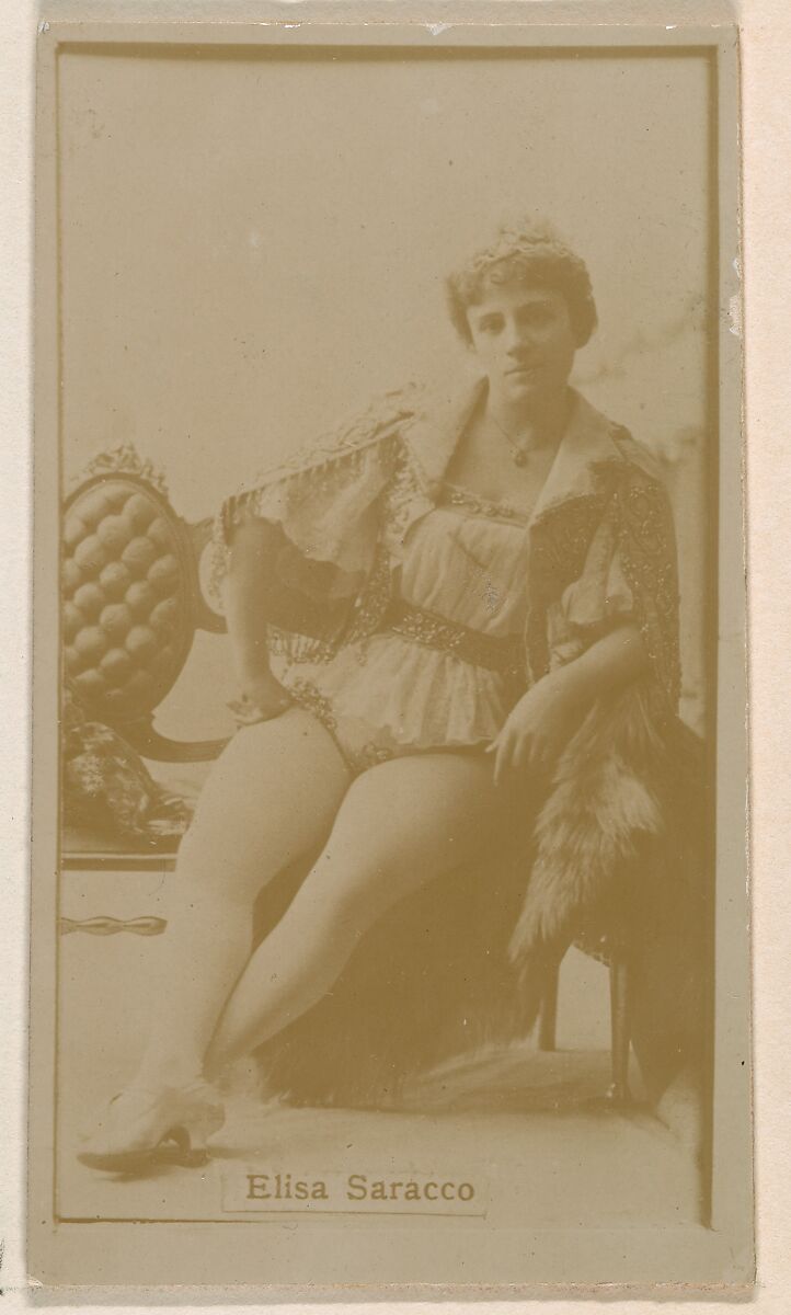 Mlle. Elisa Saracco, from the Actresses series (N245) issued by Kinney Brothers to promote Sweet Caporal Cigarettes, Issued by Kinney Brothers Tobacco Company, Albumen photograph 