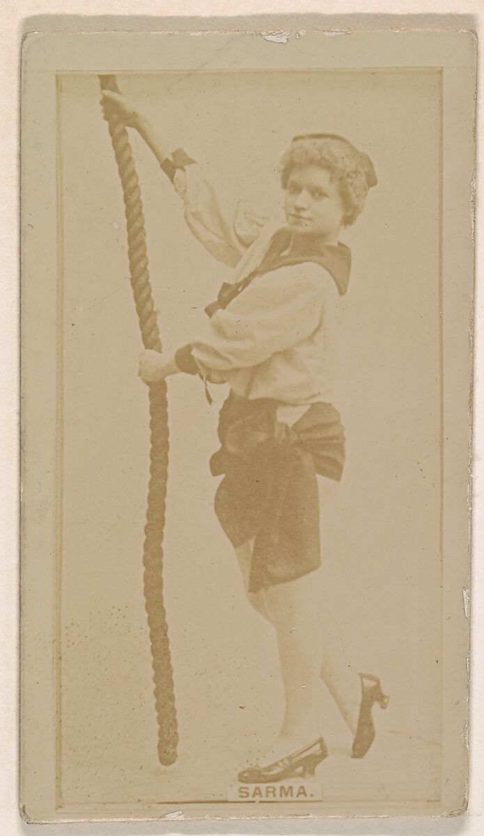 Miss Sarma, from the Actresses series (N245) issued by Kinney Brothers to promote Sweet Caporal Cigarettes, Issued by Kinney Brothers Tobacco Company, Albumen photograph 