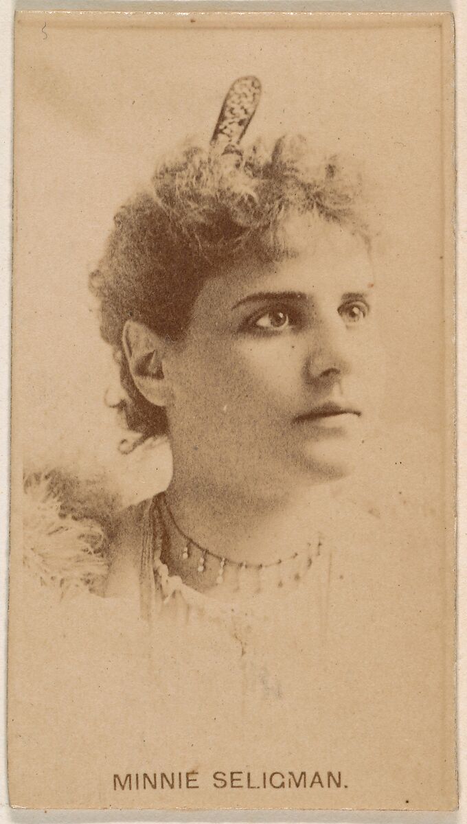 Minnie Seligman, from the Actresses series (N245) issued by Kinney Brothers to promote Sweet Caporal Cigarettes, Issued by Kinney Brothers Tobacco Company, Albumen photograph 
