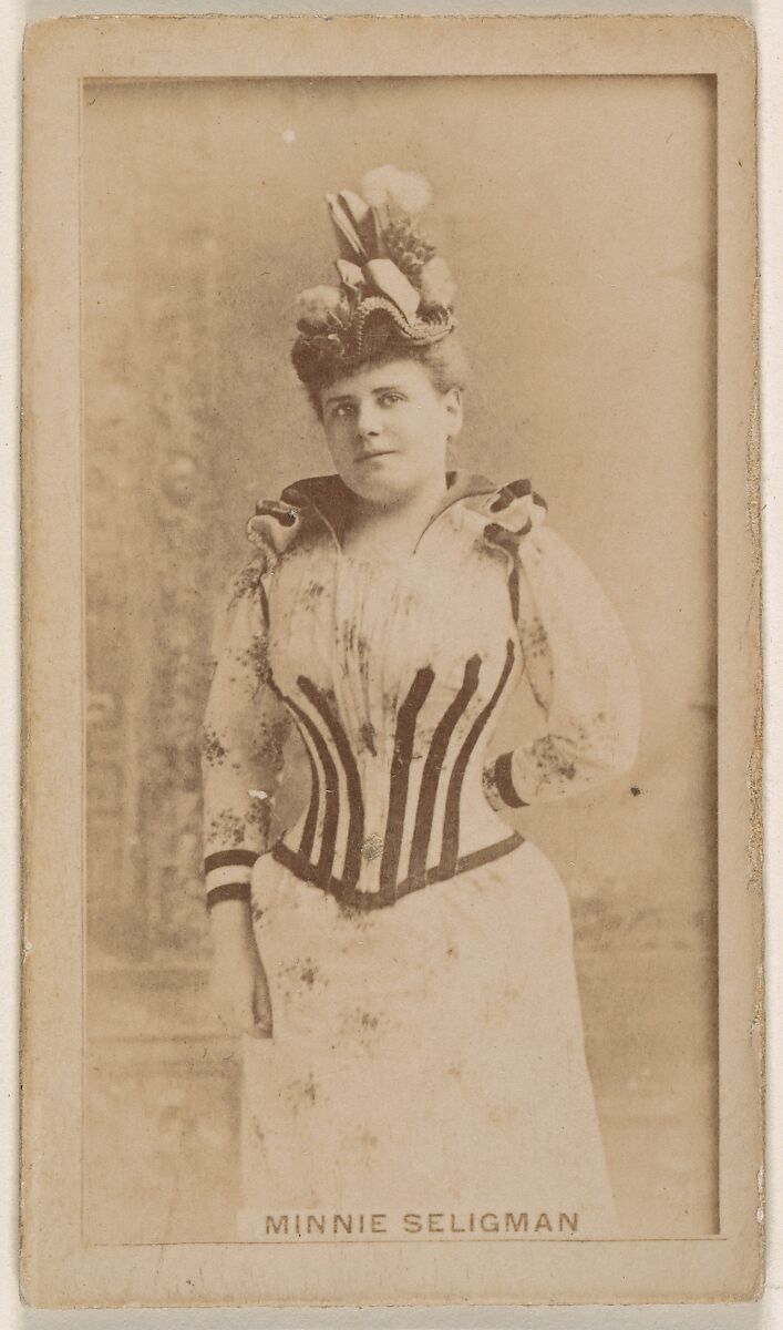 Minnie Seligman, from the Actresses series (N245) issued by Kinney Brothers to promote Sweet Caporal Cigarettes, Issued by Kinney Brothers Tobacco Company, Albumen photograph 