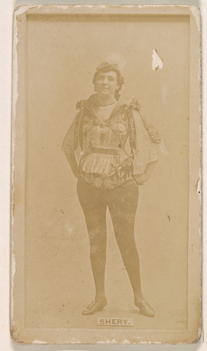 Mlle. Shery, from the Actresses series (N245) issued by Kinney Brothers to promote Sweet Caporal Cigarettes, Issued by Kinney Brothers Tobacco Company, Albumen photograph 