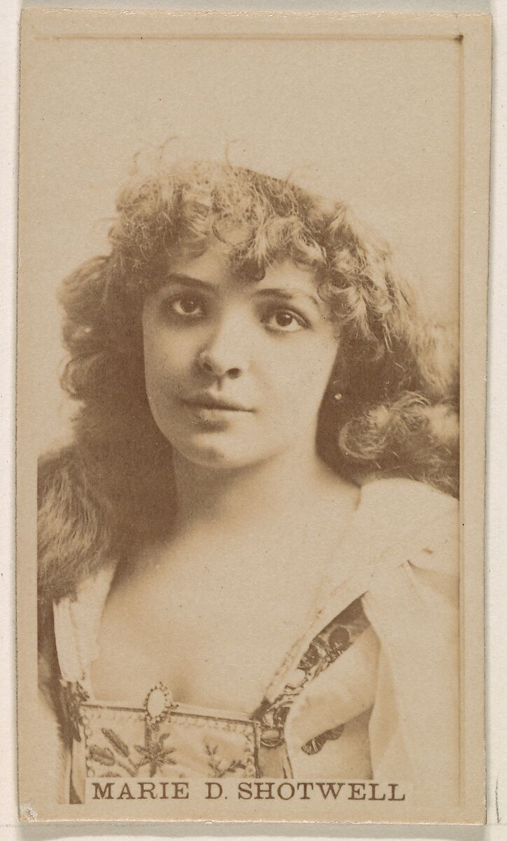 Marie D. Shotwell, from the Actresses series (N245) issued by Kinney Brothers to promote Sweet Caporal Cigarettes, Issued by Kinney Brothers Tobacco Company, Albumen photograph 