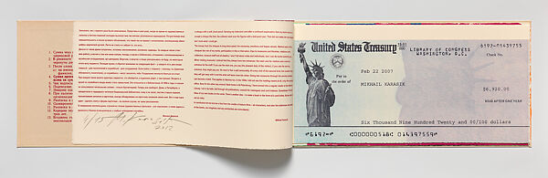 Cheque Book, Mikhail Karasik (Russian, born Leningrad (St. Petersburg), 1953-2017, St. Petersburg), Lithography; 4/15