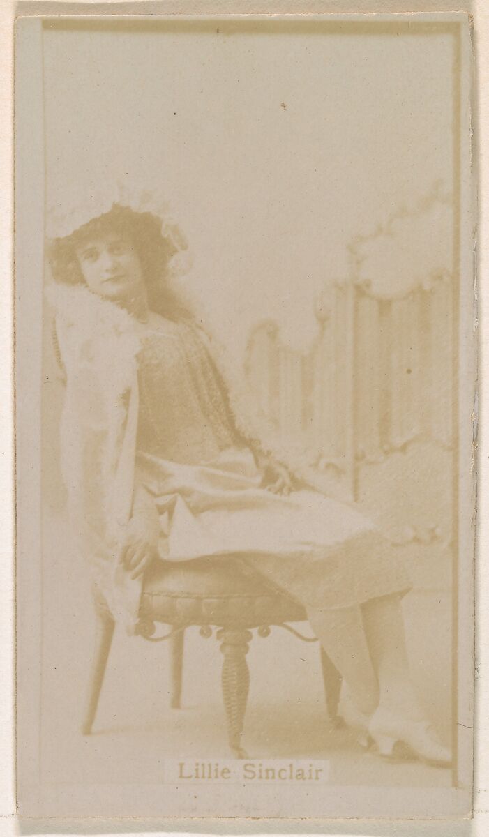 Lilie Sinclair, from the Actresses series (N245) issued by Kinney Brothers to promote Sweet Caporal Cigarettes, Issued by Kinney Brothers Tobacco Company, Albumen photograph 