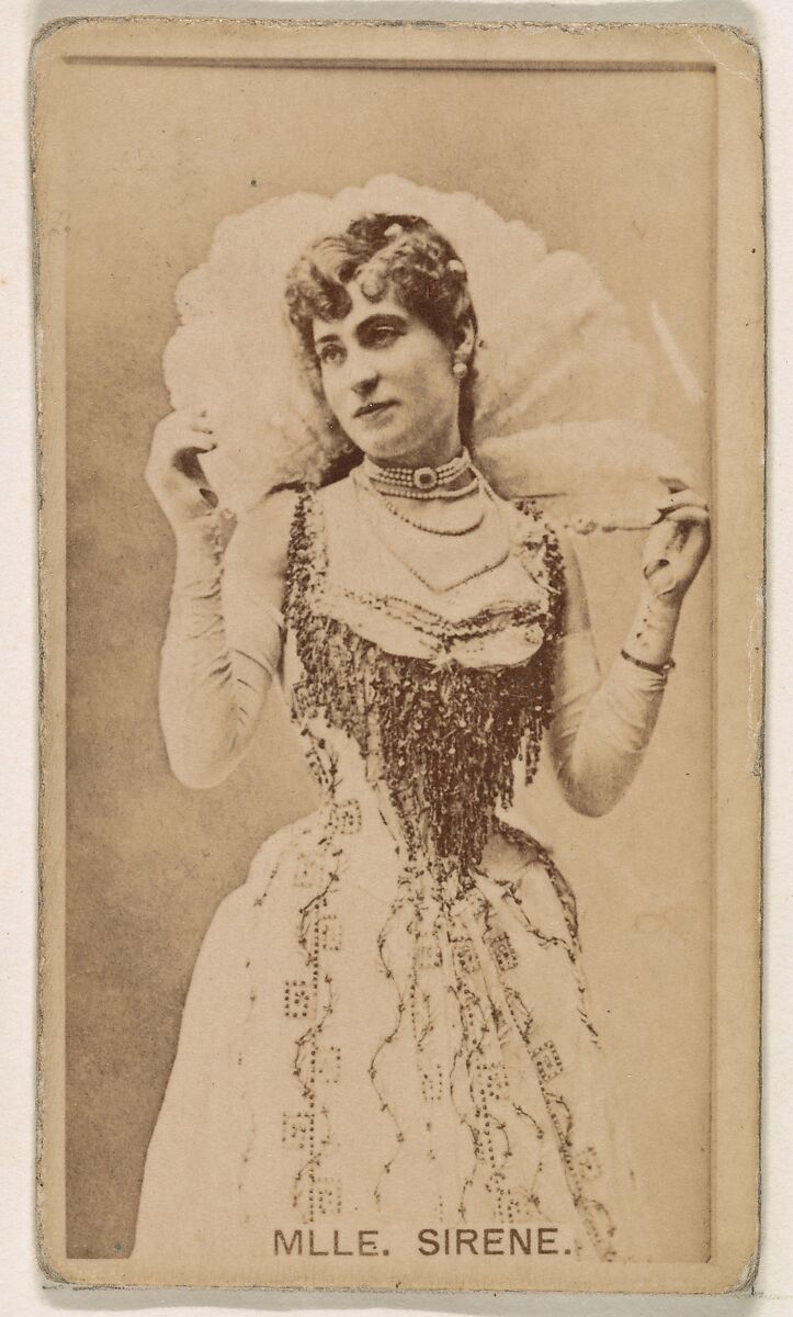 Mlle. Sirene, from the Actresses series (N245) issued by Kinney Brothers to promote Sweet Caporal Cigarettes, Issued by Kinney Brothers Tobacco Company, Albumen photograph 