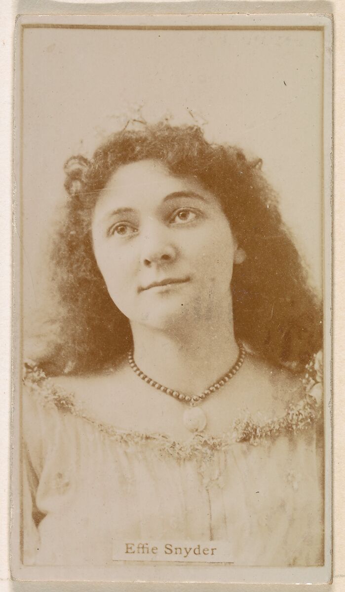 Effie Snyder, from the Actresses series (N245) issued by Kinney Brothers to promote Sweet Caporal Cigarettes, Issued by Kinney Brothers Tobacco Company, Albumen photograph 