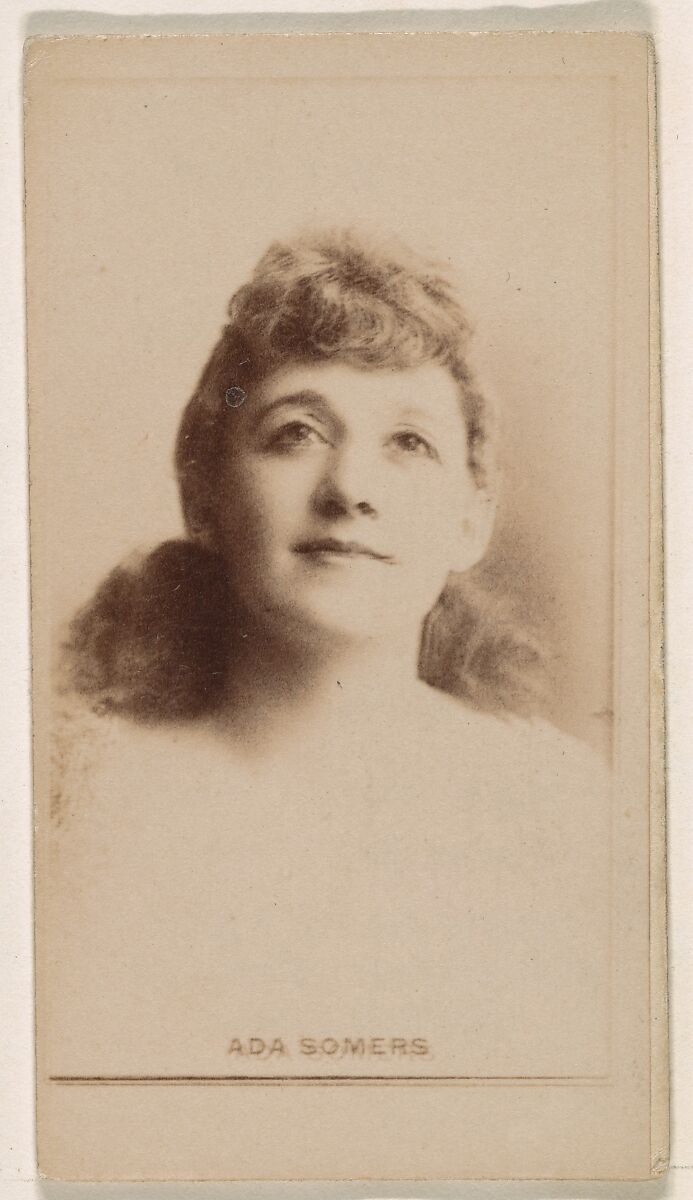 Ada Somers, from the Actresses series (N245) issued by Kinney Brothers to promote Sweet Caporal Cigarettes, Issued by Kinney Brothers Tobacco Company, Albumen photograph 
