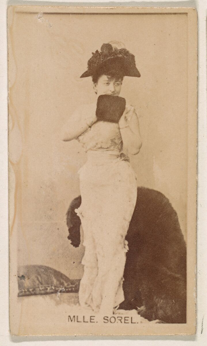 Mlle. Sorel, from the Actresses series (N245) issued by Kinney Brothers to promote Sweet Caporal Cigarettes, Issued by Kinney Brothers Tobacco Company, Albumen photograph 