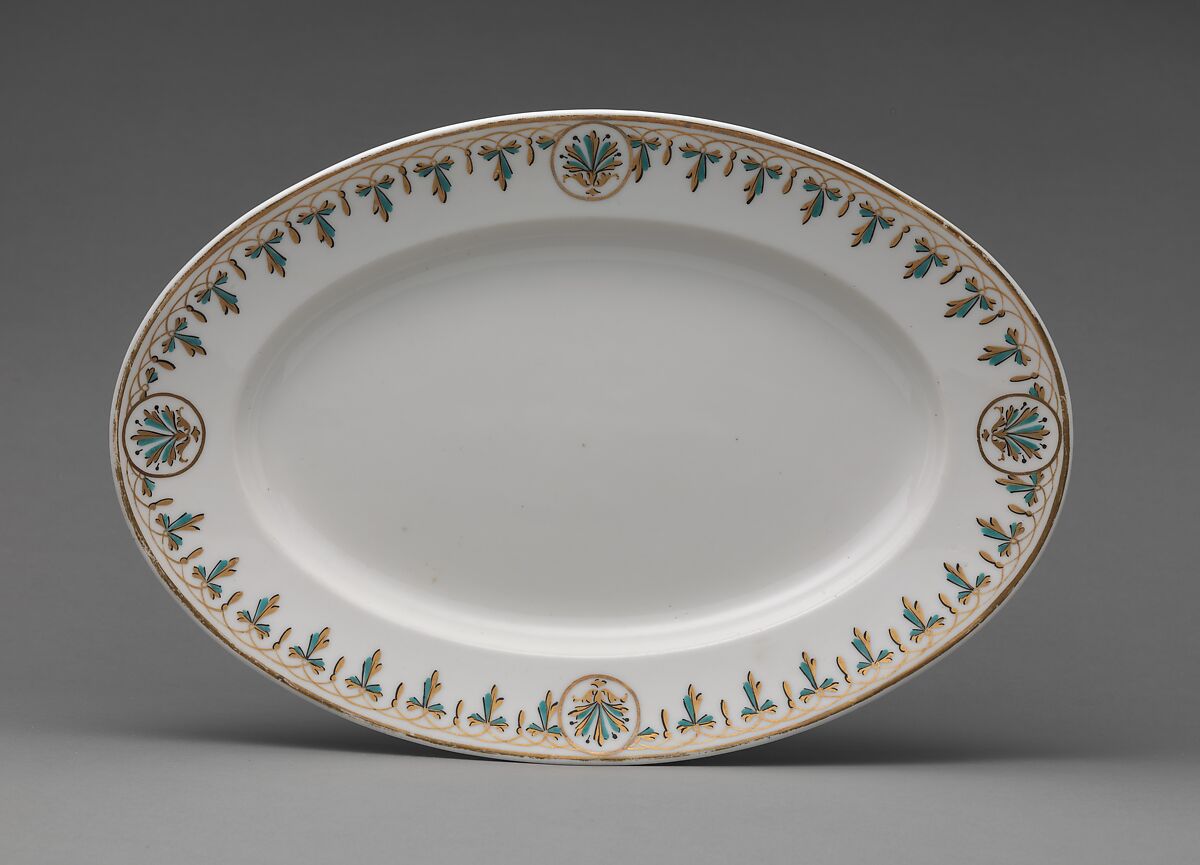 Platter, Union Porcelain Works (1863–1922), Porcelain, American 