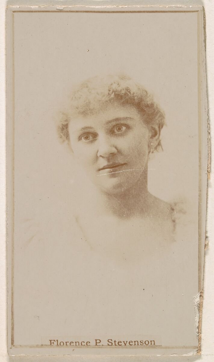 Florence P. Stevenson, from the Actresses series (N245) issued by Kinney Brothers to promote Sweet Caporal Cigarettes, Issued by Kinney Brothers Tobacco Company, Albumen photograph 