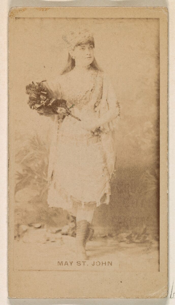 May St. John, from the Actresses series (N245) issued by Kinney Brothers to promote Sweet Caporal Cigarettes, Issued by Kinney Brothers Tobacco Company, Albumen photograph 