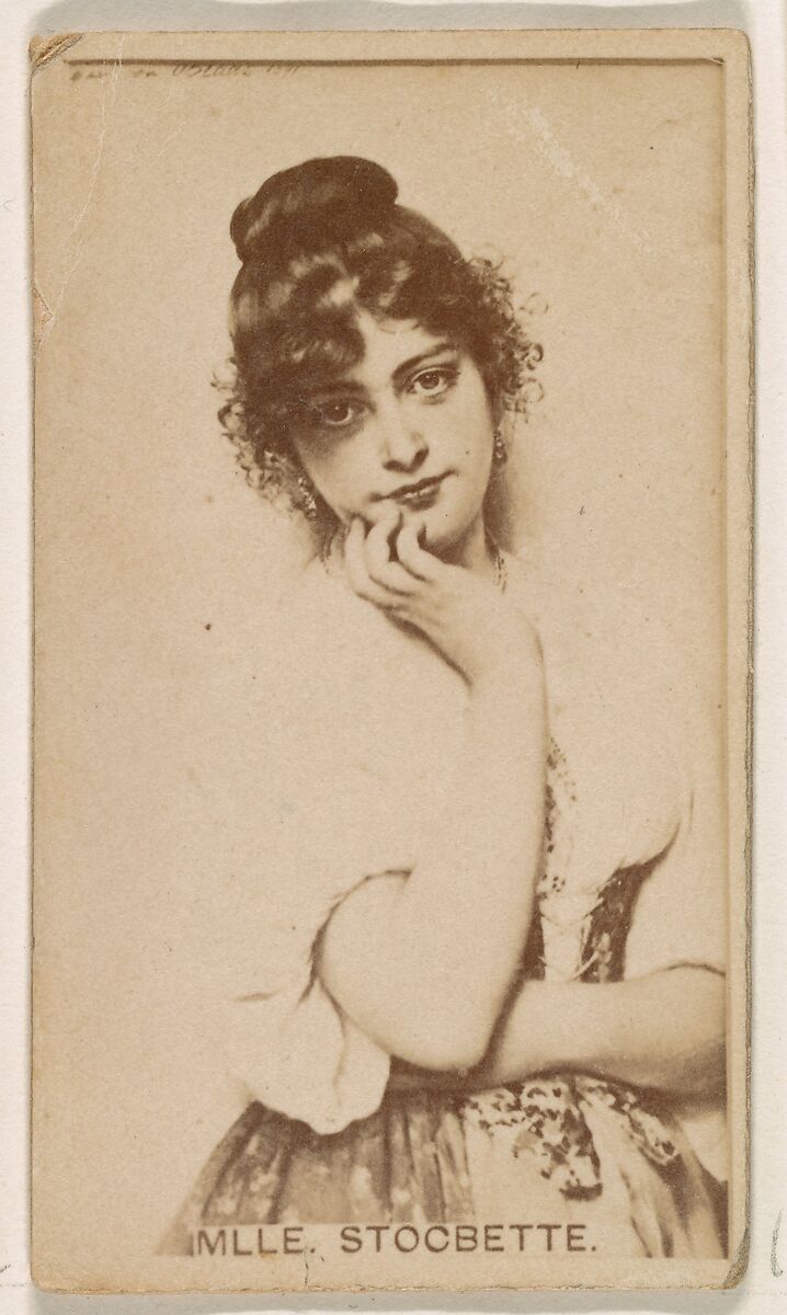 Mlle. Stocbette, from the Actresses series (N245) issued by Kinney Brothers to promote Sweet Caporal Cigarettes, Issued by Kinney Brothers Tobacco Company, Albumen photograph 