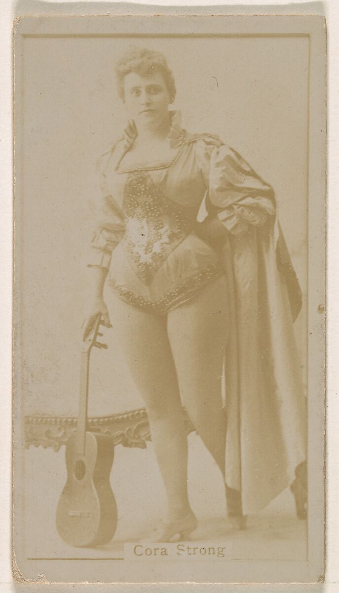 Cora Strong, from the Actresses series (N245) issued by Kinney Brothers to promote Sweet Caporal Cigarettes, Issued by Kinney Brothers Tobacco Company, Albumen photograph 