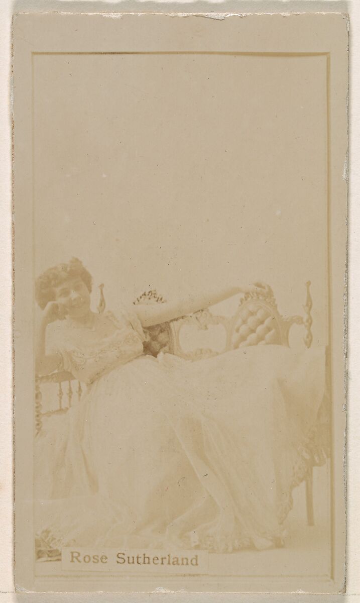 Miss Rose Sutherland, from the Actresses series (N245) issued by Kinney Brothers to promote Sweet Caporal Cigarettes, Issued by Kinney Brothers Tobacco Company, Albumen photograph 