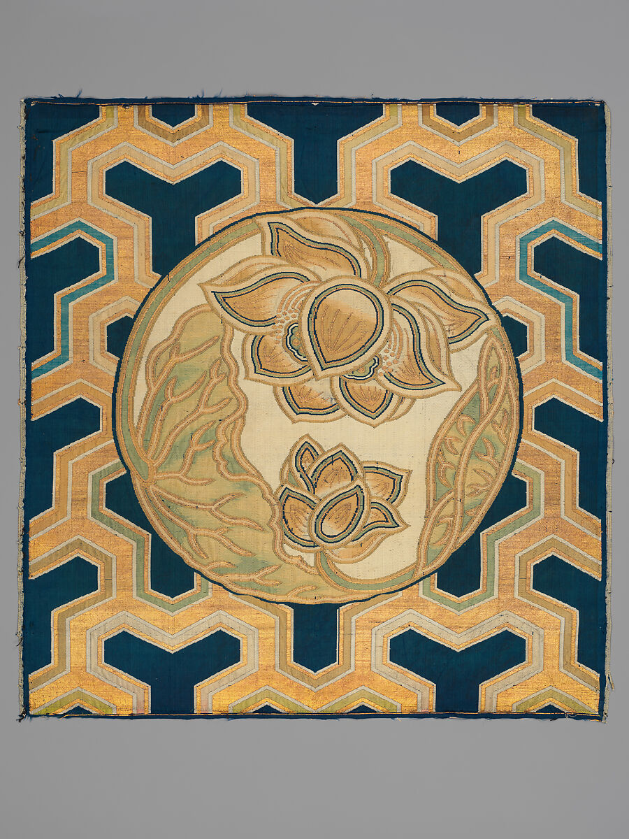 Buddhist Altar Cloth (Uchishiki), Twill-weave silk with supplementary weft patterning, Japan