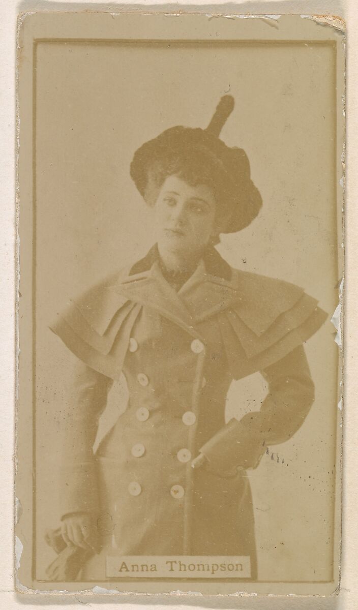 Anna Thompson, from the Actresses series (N245) issued by Kinney Brothers to promote Sweet Caporal Cigarettes, Issued by Kinney Brothers Tobacco Company, Albumen photograph 